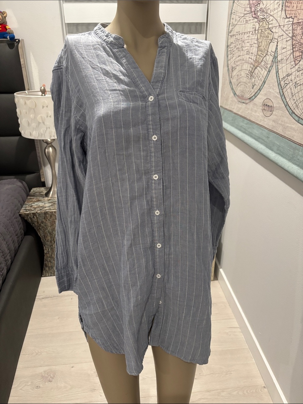 UGG Women's Blue Stripe Button-Down Tunic